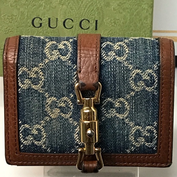 Gucci Handbags - ‼️SOLD‼️GUCCI Jackie 1961 Denim Compact Card Wallet 😍🔥